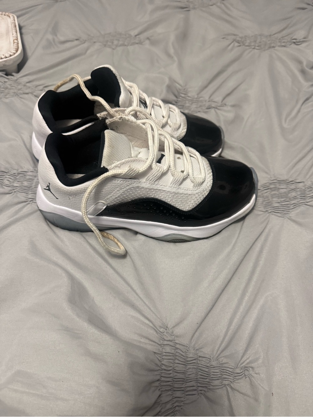 Jordan Kids Black and White Low-Top Sneakers